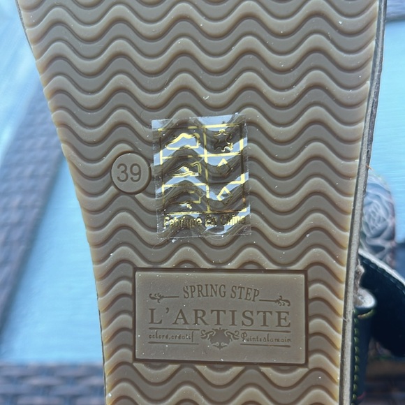 L'Artiste by Spring Step Leather Wedge Sandals Cuteness size 39 - Picture 6 of 10